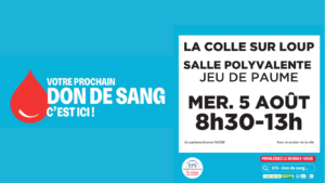 Don du sang : rendez-vous à La Colle-sur-Loup le mercredi 5 août