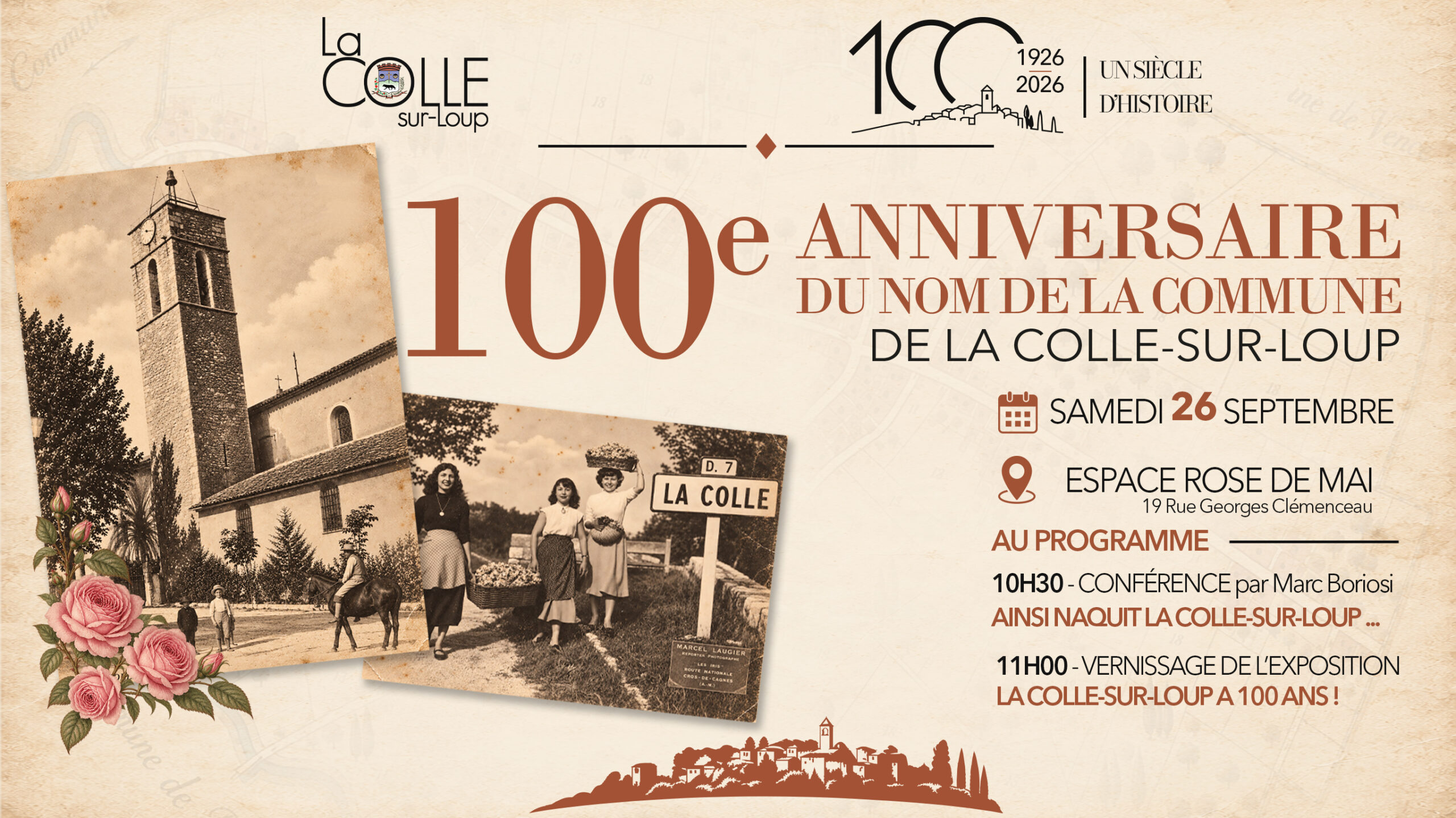Panneau horizontal 100 ans la colle