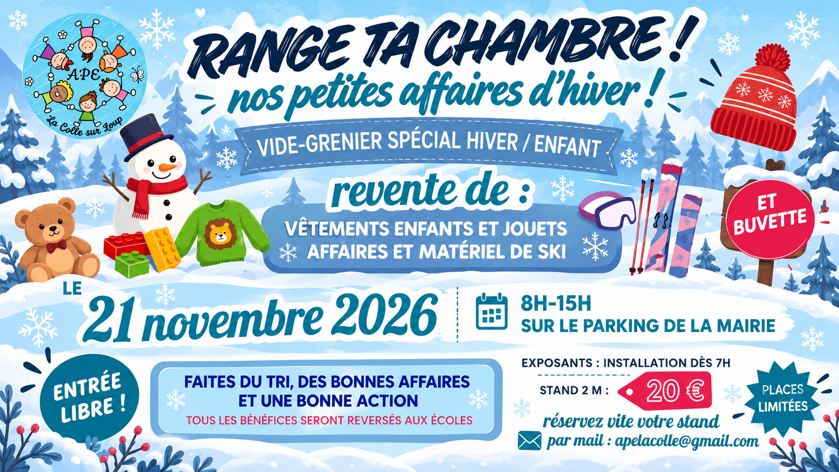 Vide-grenier hivernal pour enfants